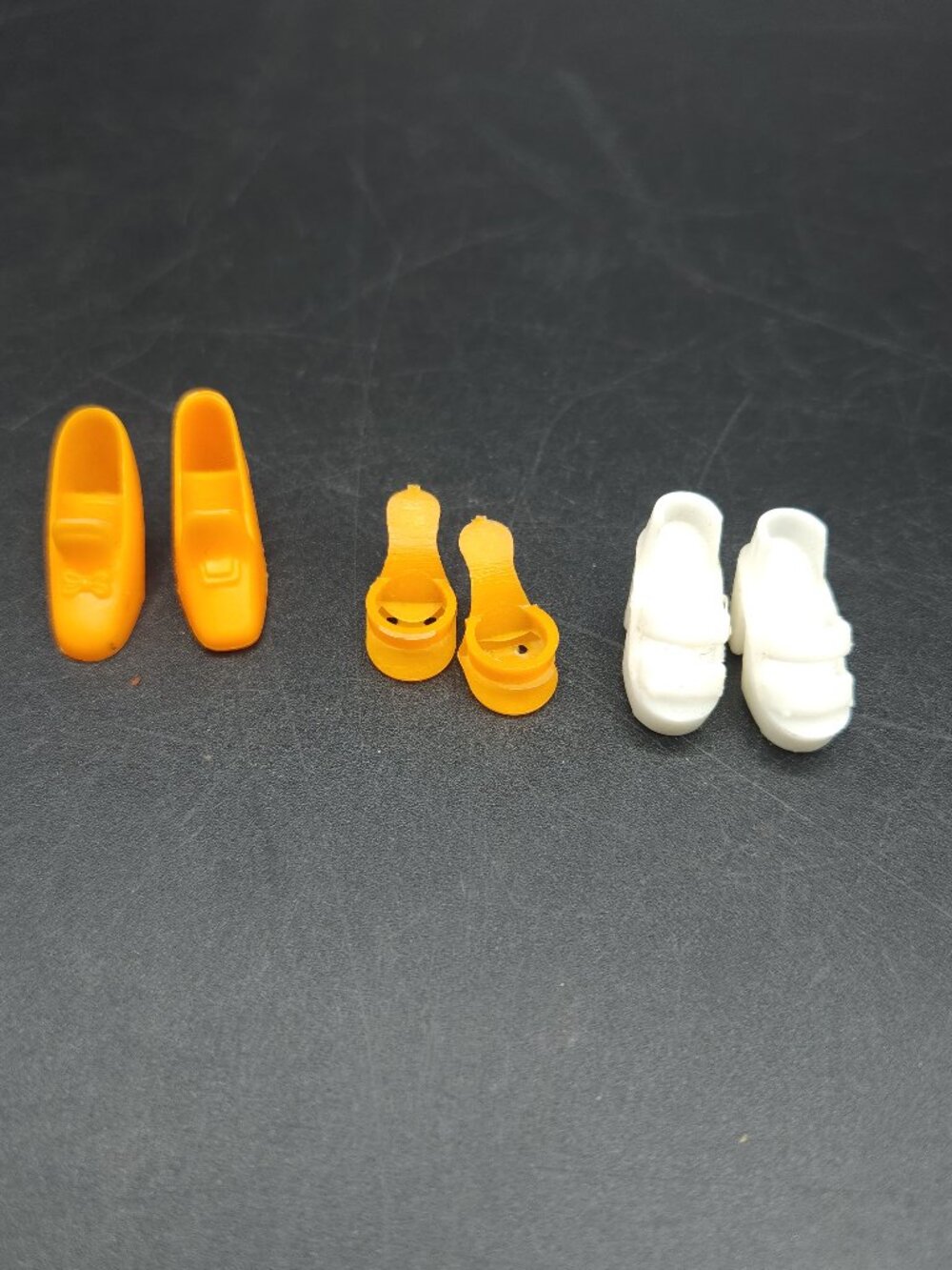 3 Pairs Vintage Mattel Barbie Doll Heels Yellow White Pumps